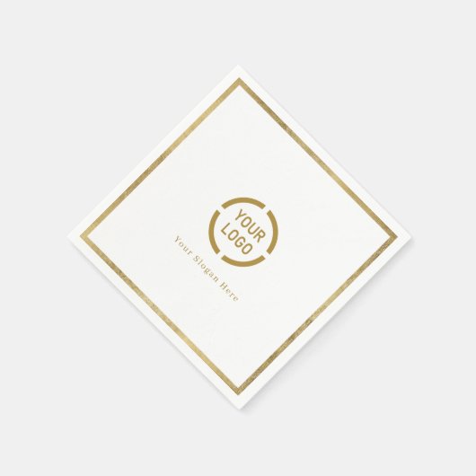 Moderne eenvoudige faux goud grens bedrijf logo se servet (Hoek)