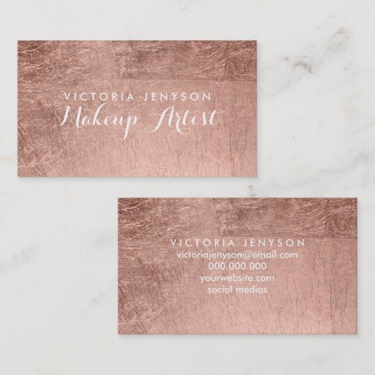 Moderne eenvoudige faux nam gouden elegante visitekaartje (Voorkant / Achterkant)