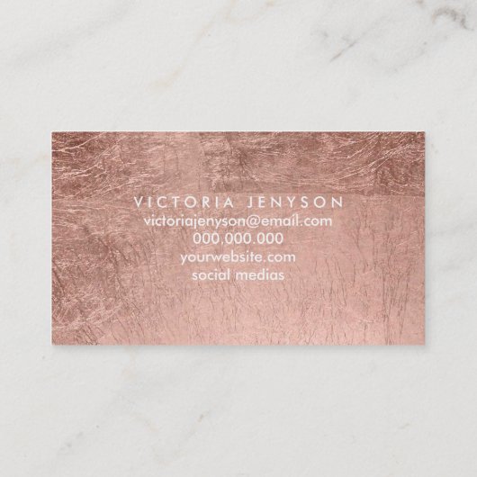 Moderne eenvoudige faux nam gouden elegante visitekaartje (Achterkant)