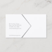 Moderne eenvoudige faux zilver folie wit architect visitekaartje (Achterkant)