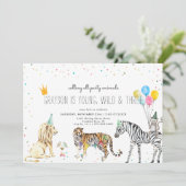 Moderne Eenvoudige Feest Dieren Uitnodiging (Staand voorkant)