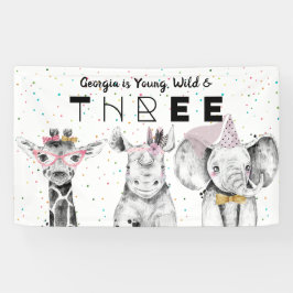 Moderne Eenvoudige Feestbeest Verjaardags Welkom B Spandoek