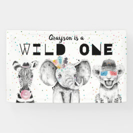 Moderne Eenvoudige Feestbeest Verjaardags Welkom B Spandoek