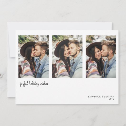 Moderne, eenvoudige feestelijke foto feestdagenkaart (Voorkant)