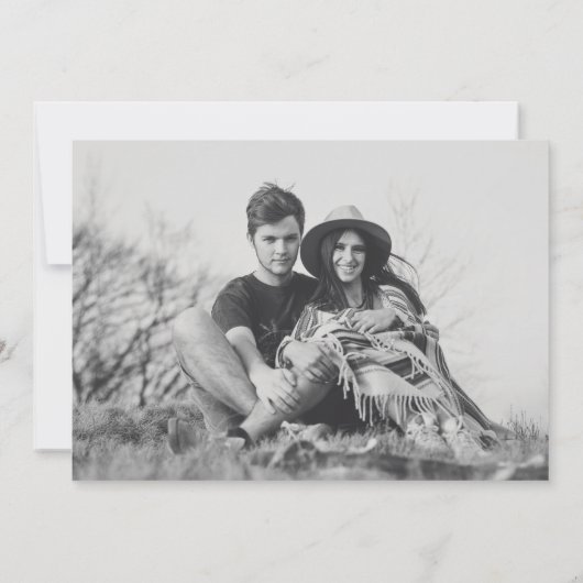 Moderne, eenvoudige feestelijke foto feestdagenkaart (Achterkant)