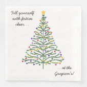 Moderne Eenvoudige Feestelijke Groene Kerstboom Servet (Voorkant)