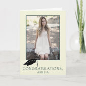 Moderne Eenvoudige Felicitaties Afstudeerfoto Kaart (Voorkant)