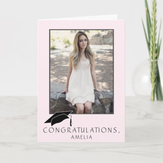 Moderne Eenvoudige Felicitaties Afstudeerfoto Kaart (Voorkant)