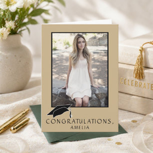 Moderne Eenvoudige Felicitaties Afstudeerfoto Kaart