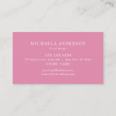 Moderne  eenvoudige Floral roze Rose Visitekaartje (Achterkant)