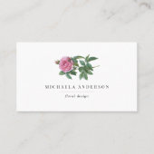 Moderne  eenvoudige Floral roze Rose Visitekaartje (Voorkant)