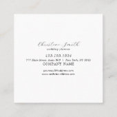 Moderne  eenvoudige Floral roze roze business Vierkante Visitekaartje (Achterkant)