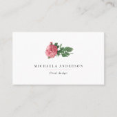 Moderne  eenvoudige Floral roze roze business Visitekaartje (Voorkant)