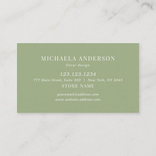 Moderne  eenvoudige Floral White Rose Visitekaartje (Achterkant)