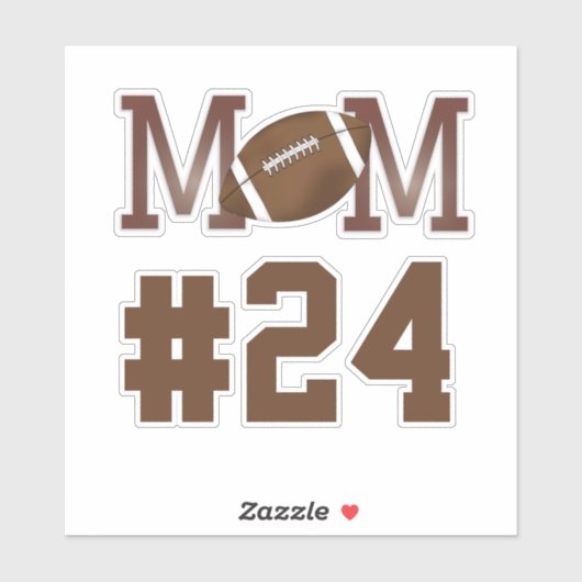 Moderne eenvoudige Football mam Player-nummerweerg Sticker (Vel)