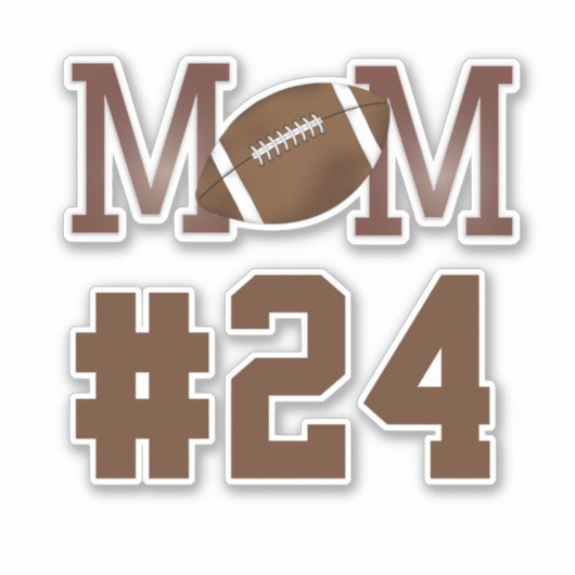Moderne eenvoudige Football mam Player-nummerweerg Sticker (Voorkant)