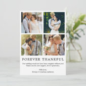 Moderne, eenvoudige forever dankzij 4 foto's bedankkaart (Staand voorkant)