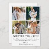 Moderne, eenvoudige forever dankzij 4 foto's bedankkaart (Voorkant / Achterkant)