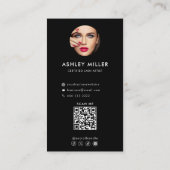 Moderne Eenvoudige Formele Foto Zwart Wit Visitekaartje (Achterkant)