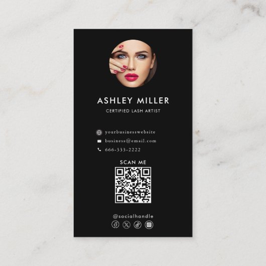 Moderne Eenvoudige Formele Foto Zwart Wit Visitekaartje (Achterkant)