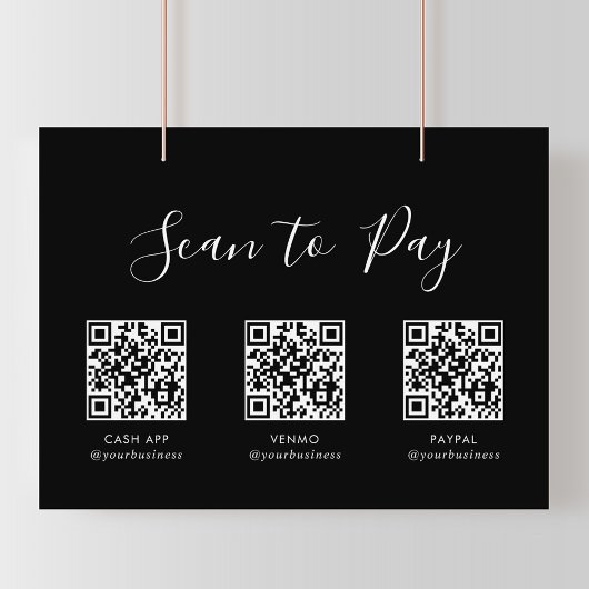Moderne Eenvoudige Formele Zwarte QR-Scan Om Teken