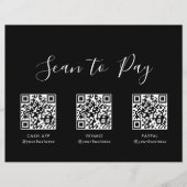 Moderne Eenvoudige Formele Zwarte QR-Scan Om Teken (Voorkant)