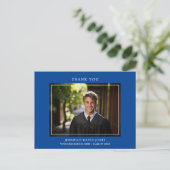 Moderne Eenvoudige Foto Afstudeer Dankjewel Briefkaart (Staand voorkant)