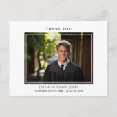 Moderne Eenvoudige Foto Afstudeerdankjewelijn Briefkaart (Voorkant)