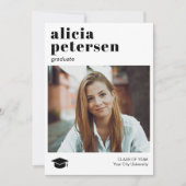 Moderne eenvoudige foto-afstuderen aankondiging (Voorkant)