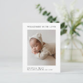 Moderne Eenvoudige Foto Baby Aankondiging Dank u Briefkaart (Staand voorkant)