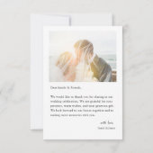 Moderne Eenvoudige Foto Bedankt Trouwdag (Achterkant)