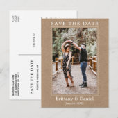 Moderne eenvoudige foto bespaart de Date Kraft Briefkaart (Voorkant / Achterkant)