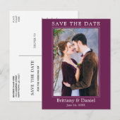 Moderne eenvoudige foto bespaart het datumchassis briefkaart (Voorkant / Achterkant)