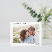 Moderne, eenvoudige foto bespaart onze datum briefkaart (Staand voorkant)