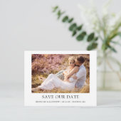 Moderne, eenvoudige foto bespaart onze datum briefkaart (Staand voorkant)