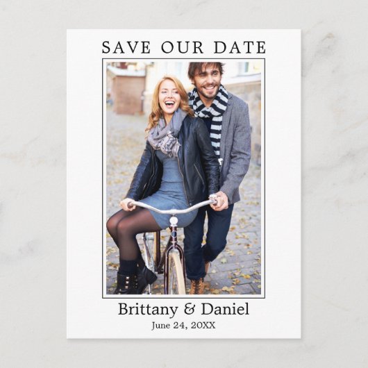 Moderne, eenvoudige foto bespaart onze datum briefkaart (Voorkant)