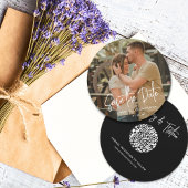 Moderne eenvoudige foto Bewaar de datum QR Code Br Kaart