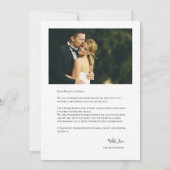 Moderne Eenvoudige Foto Bruiloft Bedankt Script (Achterkant)