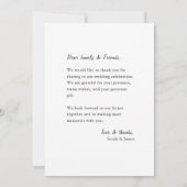 Moderne eenvoudige foto bruiloft Dank u Bedankkaart (Achterkant)