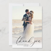 Moderne eenvoudige foto bruiloft Dank u Bedankkaart (Voorkant)