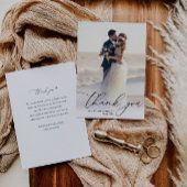 Moderne eenvoudige foto bruiloft Dank u Bedankkaart