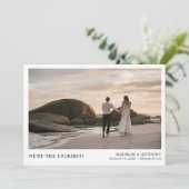 Moderne eenvoudige foto-bruiloft Hartelijk dank Bedankkaart (Staand voorkant)