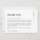 Moderne eenvoudige foto-bruiloft Hartelijk dank Bedankkaart (Achterkant)