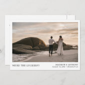 Moderne eenvoudige foto-bruiloft Hartelijk dank Bedankkaart (Voorkant / Achterkant)