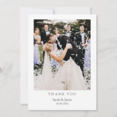 Moderne eenvoudige foto-bruiloft - Hartelijk dank Kaart (Voorkant)