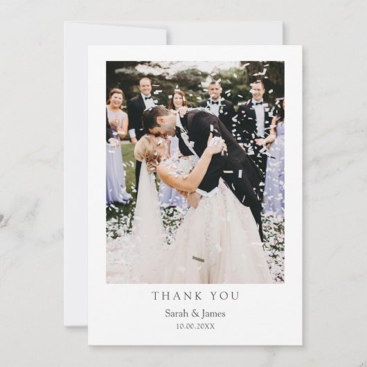 Moderne eenvoudige foto-bruiloft - Hartelijk dank Kaart (Voorkant)