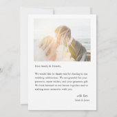 Moderne eenvoudige foto-bruiloft - Hartelijk dank Kaart (Achterkant)