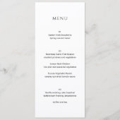 Moderne Eenvoudige Foto Bruiloft Menu (Voorkant)