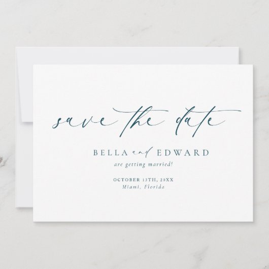 Moderne eenvoudige foto bruiloft Save The Date (Voorkant)
