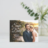 Moderne eenvoudige foto bruiloft Save The Date Briefkaart (Staand voorkant)